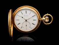 An 18 Karat Yellow Gold Hunter Case Pocket Watch, Frederic Nicoud,
