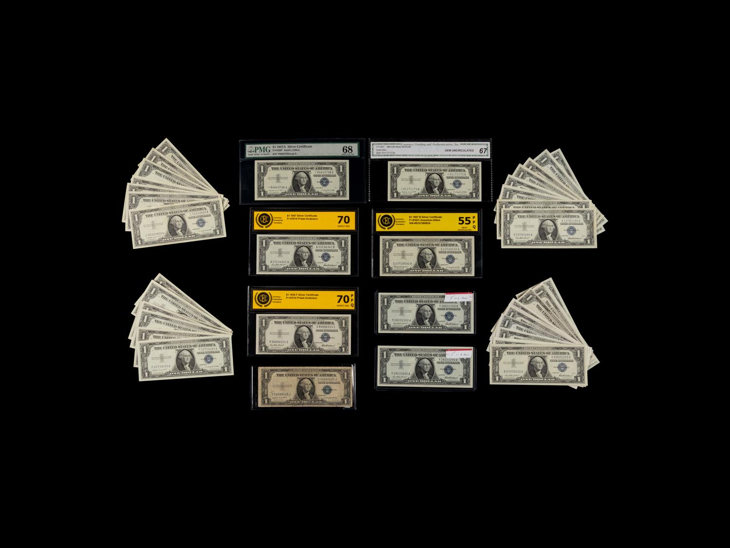 A Group of Fifty Small Size $1 Silver Certificates