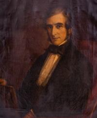 British School, Late 19th/Early 20th Century Untitled (Portrait of an Artist) oil on canvas 30 x 25 inches.