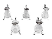 Five George III Silver Creamers