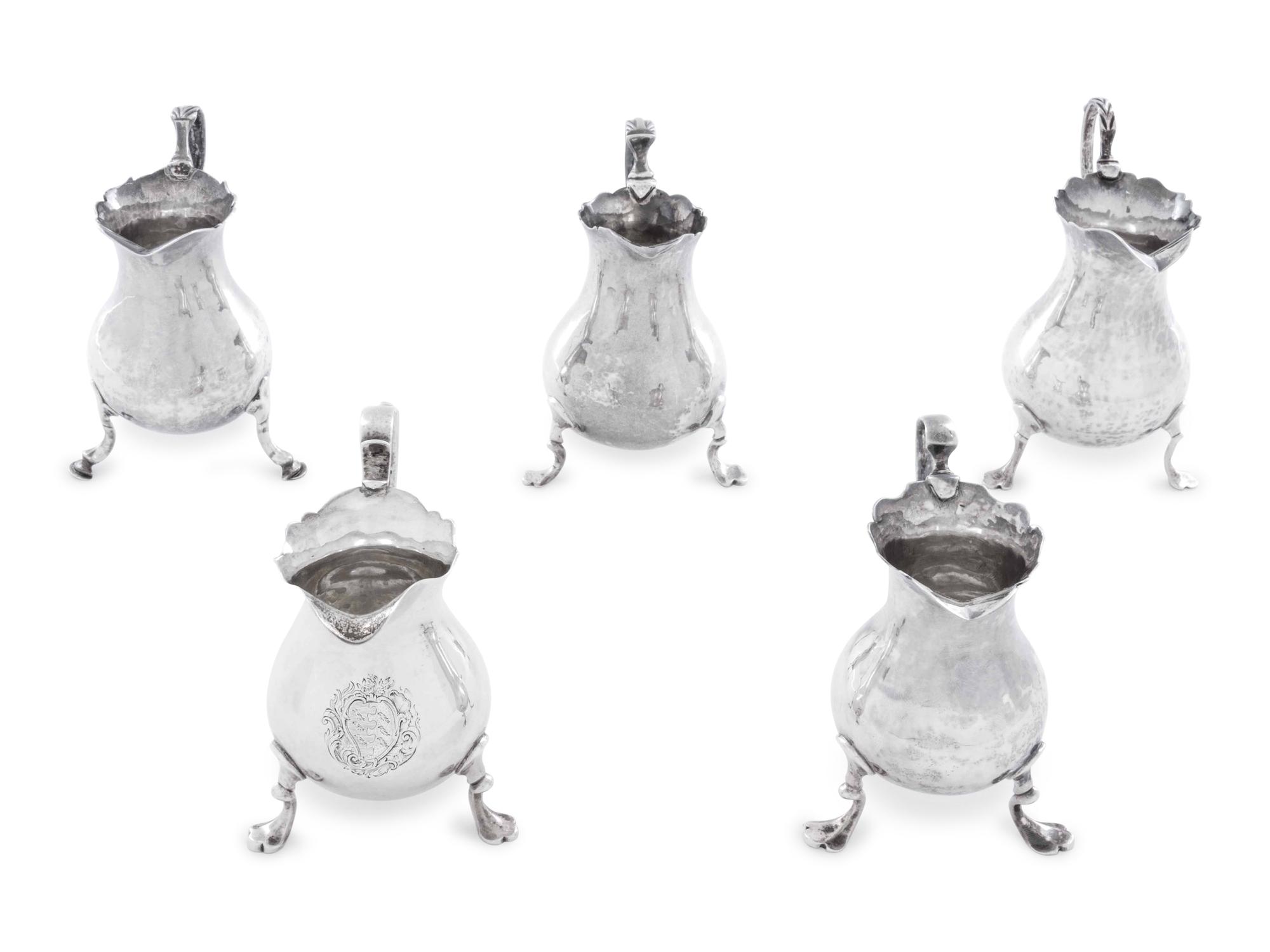 Five George III Silver Creamers
