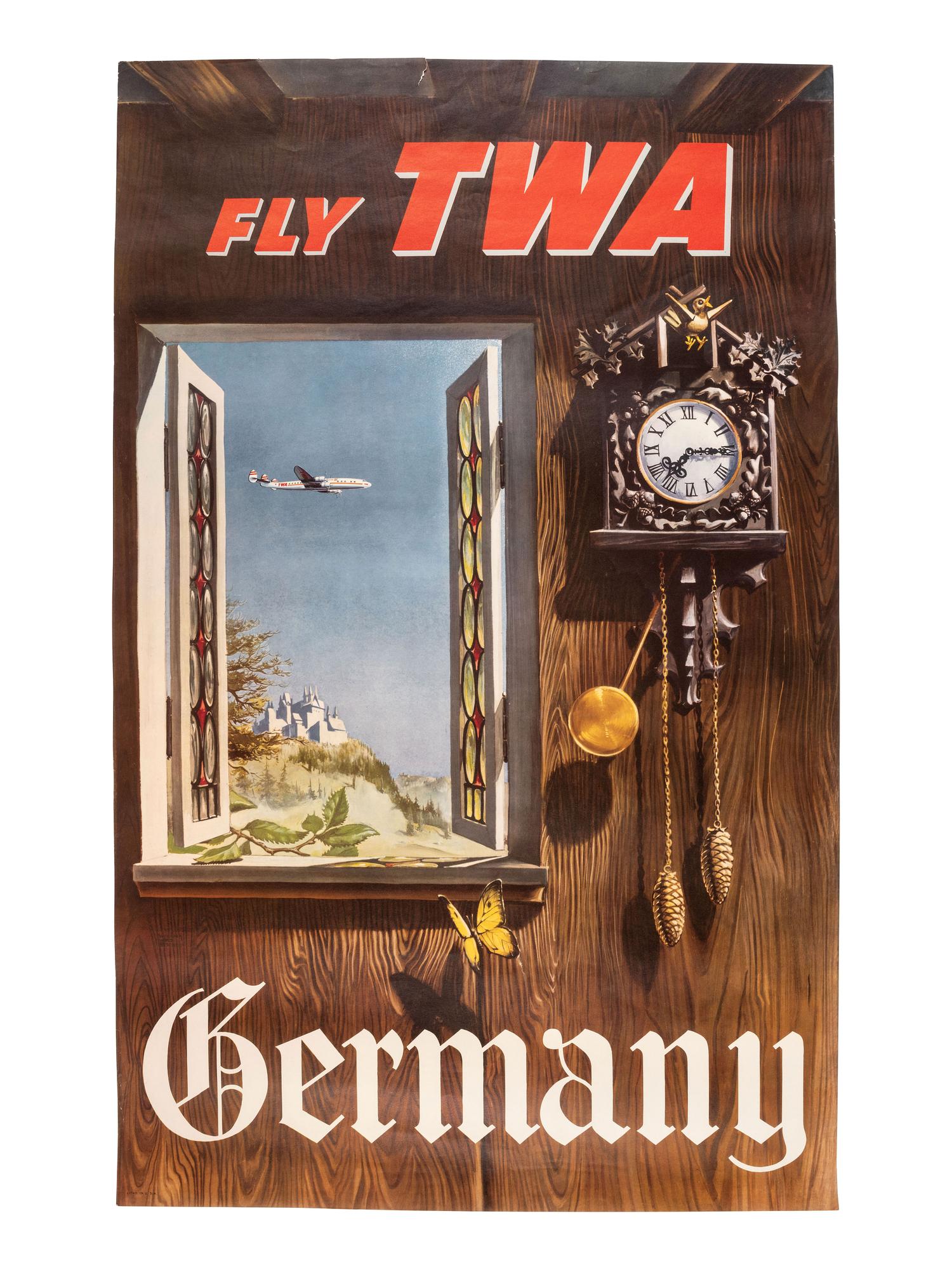 [TRAVEL]. A group of 3 TWA posters promoting travel to Germany and Switzerland. Ca 1950s.