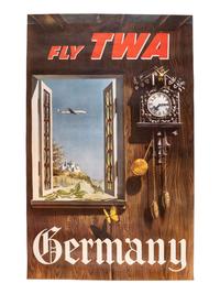 [TRAVEL]. A group of 3 TWA posters promoting travel to Germany and Switzerland. Ca 1950s.