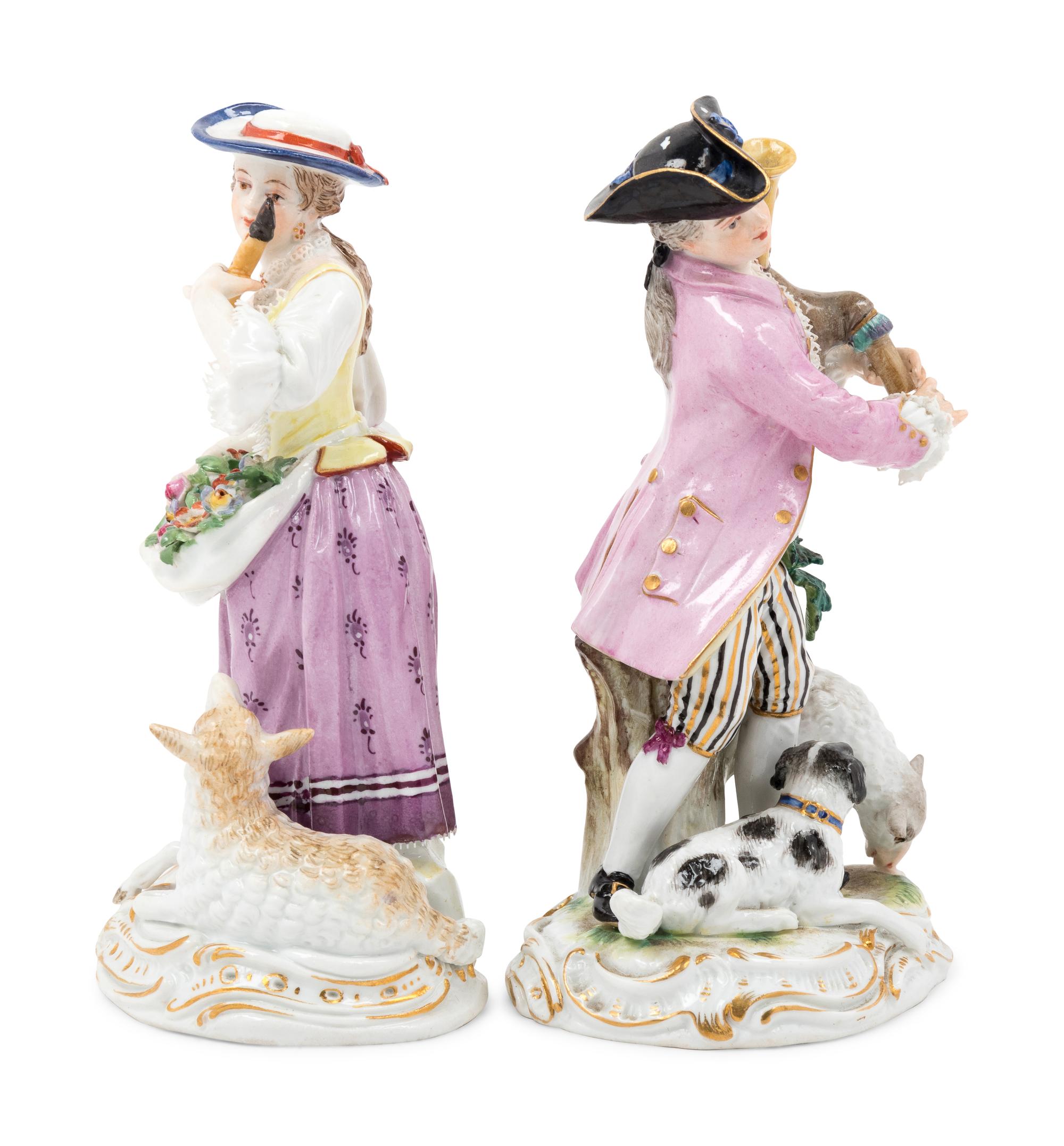 A Pair of Meissen Porcelain Figures