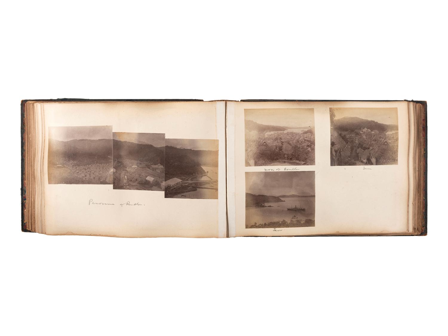 [EARLY PHOTOGRAPHY]. 3 albums documenting international travel. Ca 1892-1898.