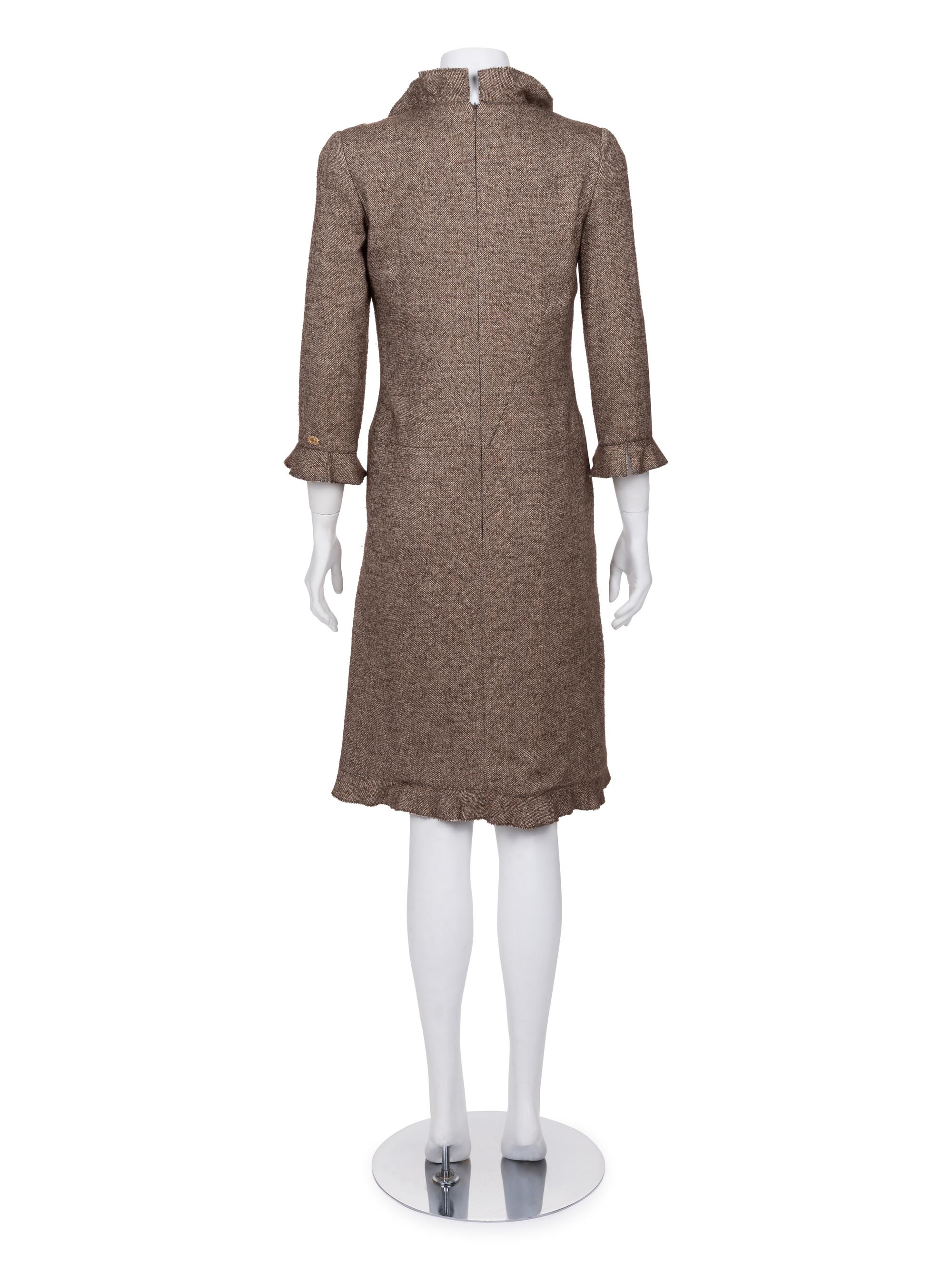 Chanel Herringbone Tweed Wrap Style Dress, Fall 2005