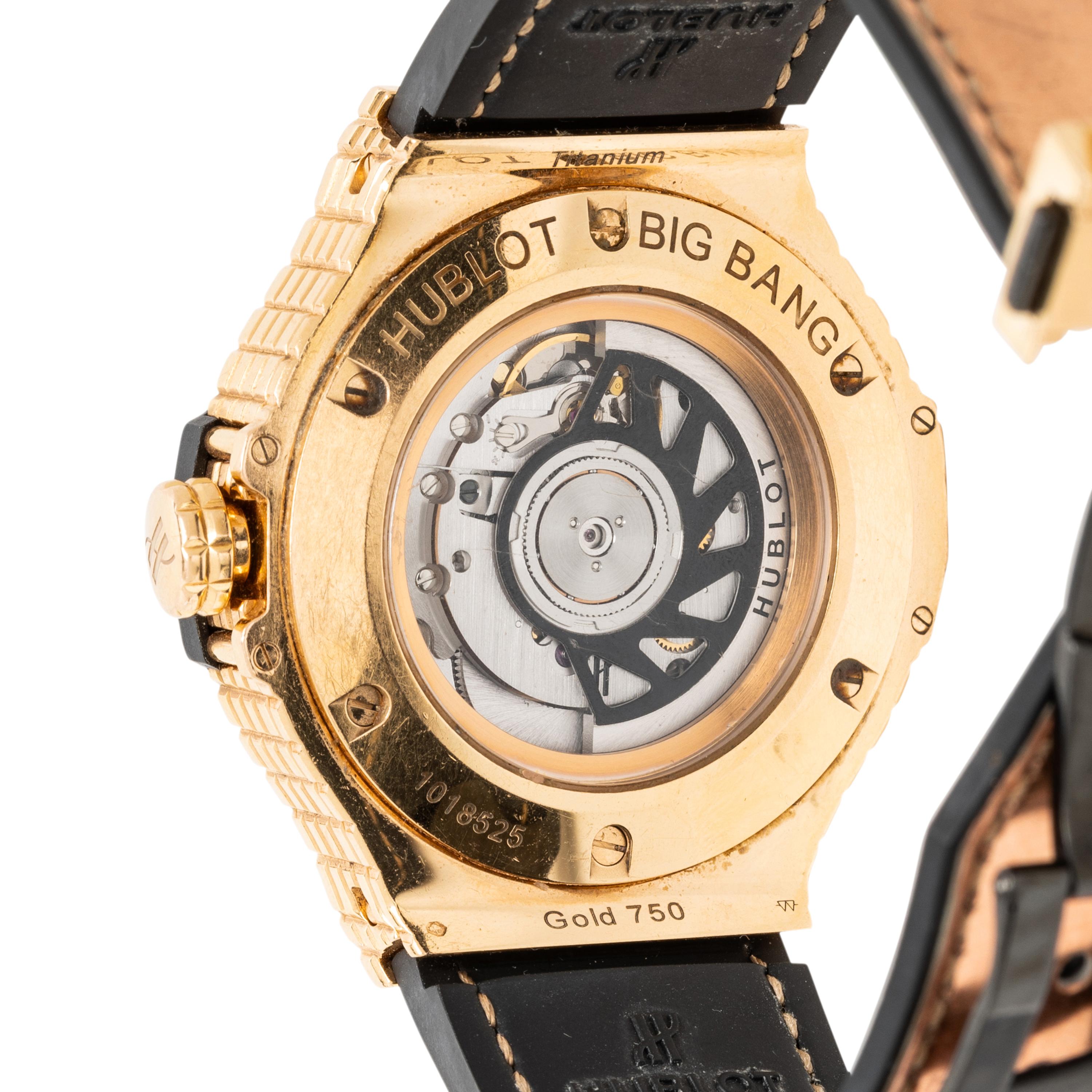 HUBLOT, 'BIG BANG CAVIAR' 18K ROSE GOLD AND DIAMOND DATE WATCH, BOX