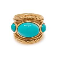 GEORGE LEDERMAN, YELLOW GOLD AND TURQUOISE RING