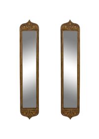 A Pair of Art Nouveau Gilt Framed Pier Mirrors