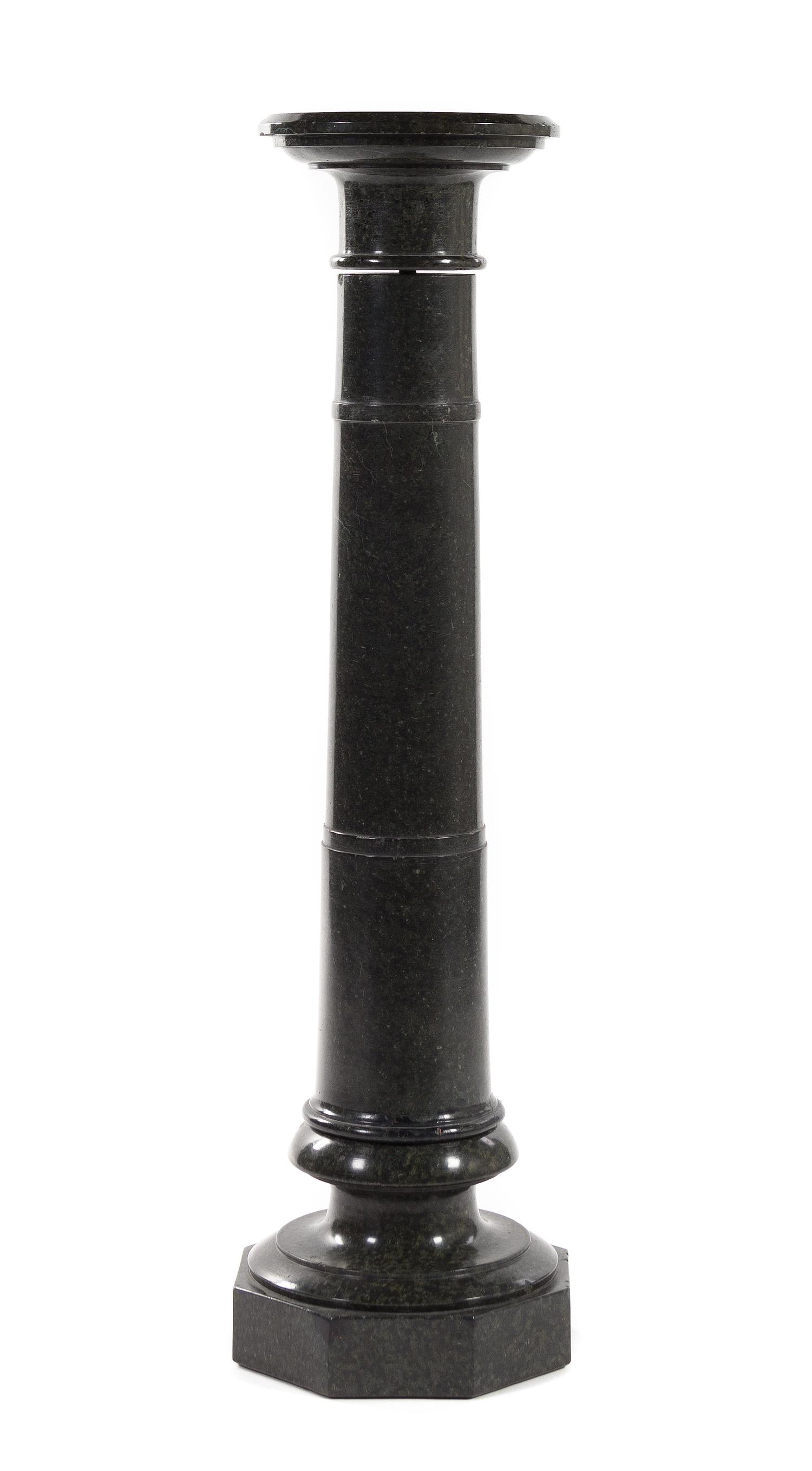 A Continental Marble Column Height 42 1/8 x diameter 10 inches.