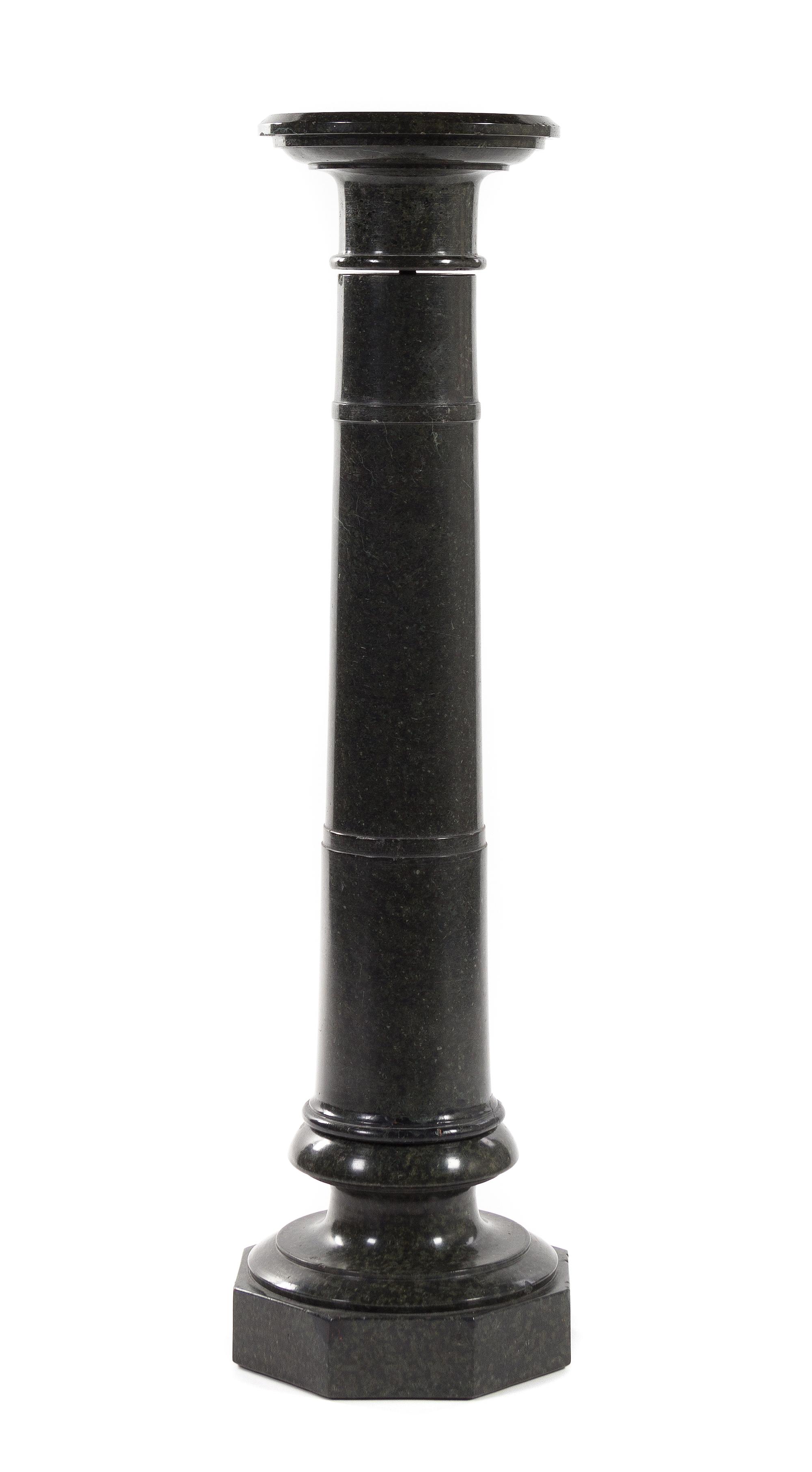 A Continental Marble Column Height 42 1/8 x diameter 10 inches.