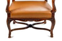 A Régence Style Leather-Upholstered High Back Armchair