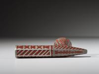 Eastern Sioux Catlinite Pipe Bowl, with Inlay