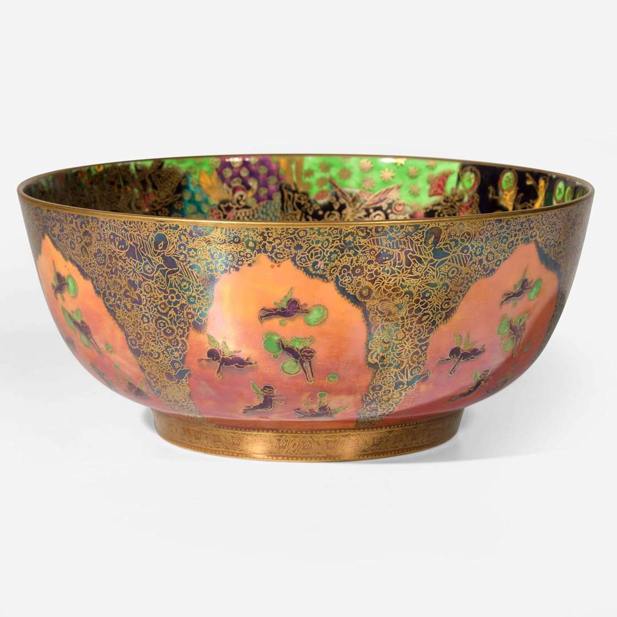A Wedgwood Flame Fairyland Lustre Imperial Bowl UK, circa 1925