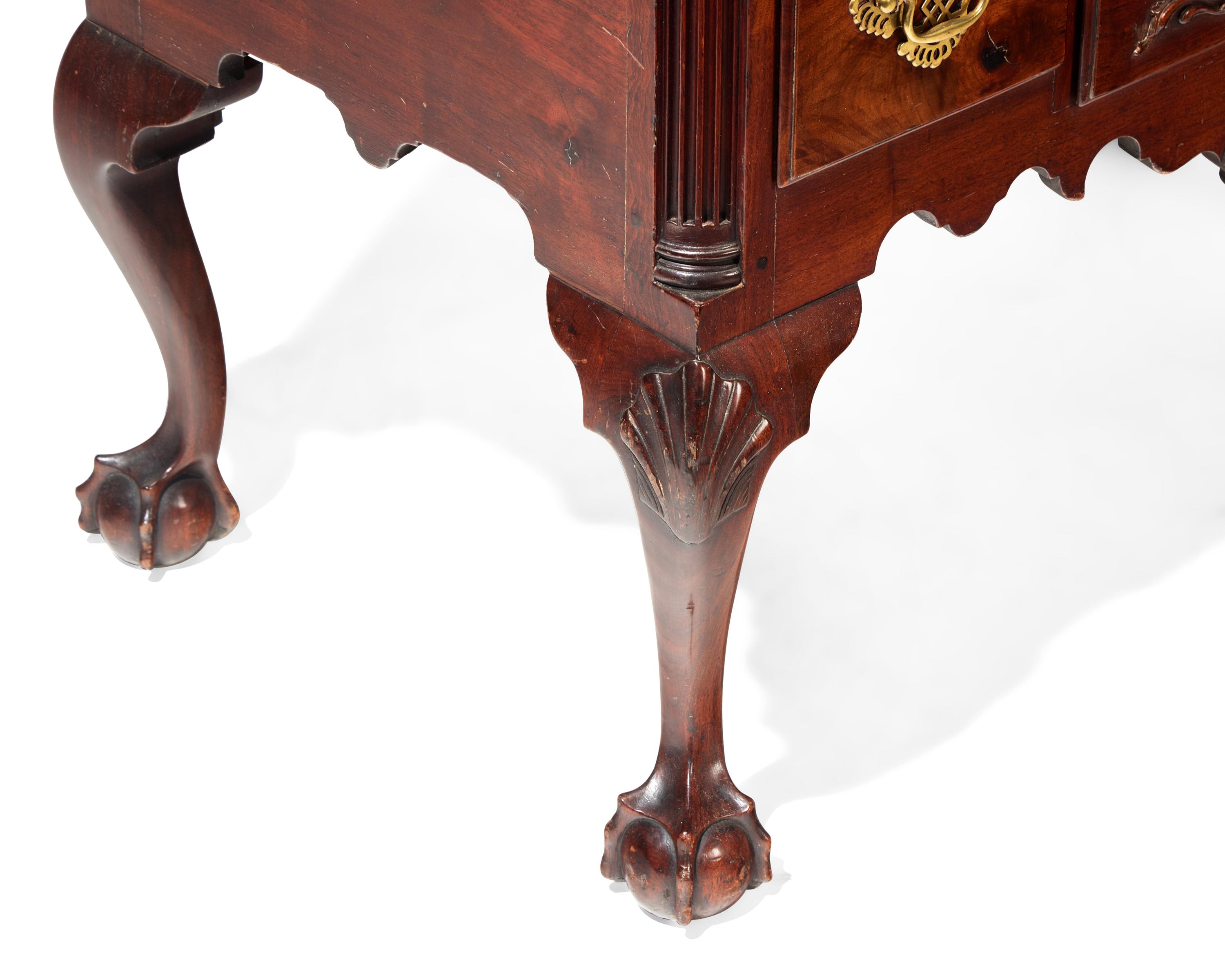 A Chippendale Carved Walnut Dressing Table