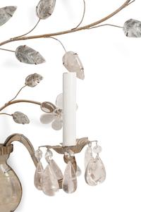 A Pair of Rock Crystal Mounted Two-Light Sconces in the Style of Maison Baguès