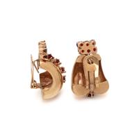 RETRO, ROSE GOLD AND GARNET EARCLIPS