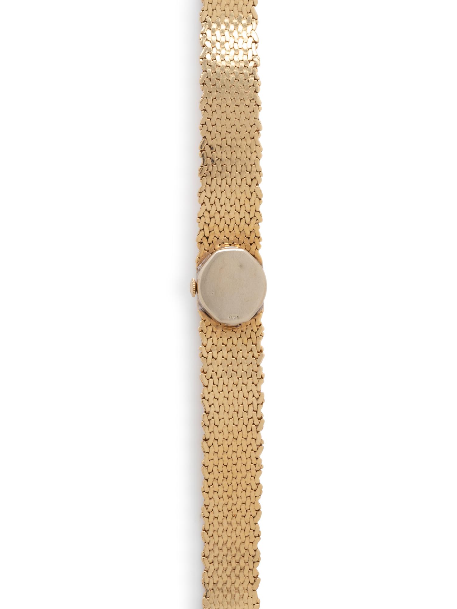 LUCIEN PICCARD, 14K YELLOW GOLD AND DIAMOND WATCH