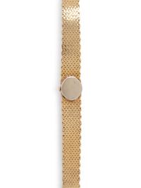 LUCIEN PICCARD, 14K YELLOW GOLD AND DIAMOND WATCH
