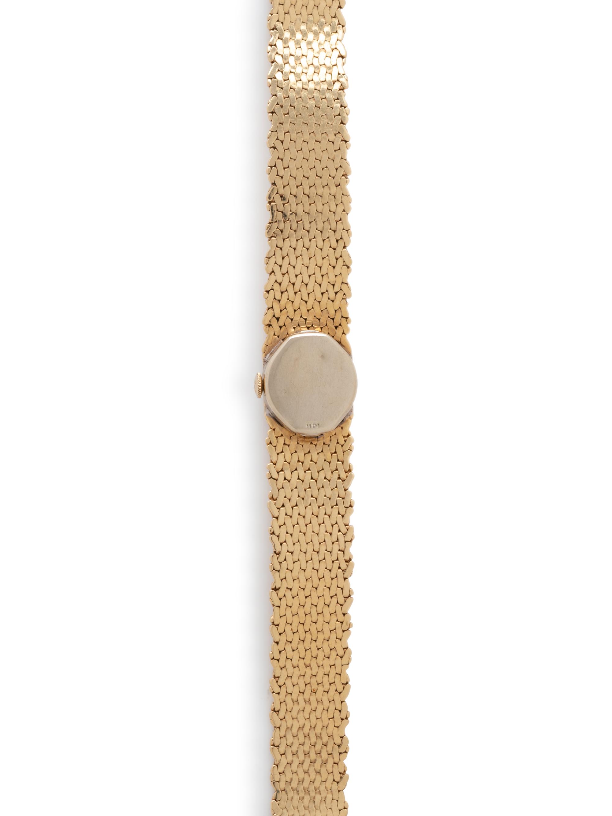 LUCIEN PICCARD, 14K YELLOW GOLD AND DIAMOND WATCH