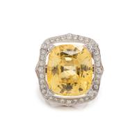 STEPHEN WEBSTER, YELLOW SAPPHIRE, ORANGE SAPPHIRE, AND DIAMOND RING