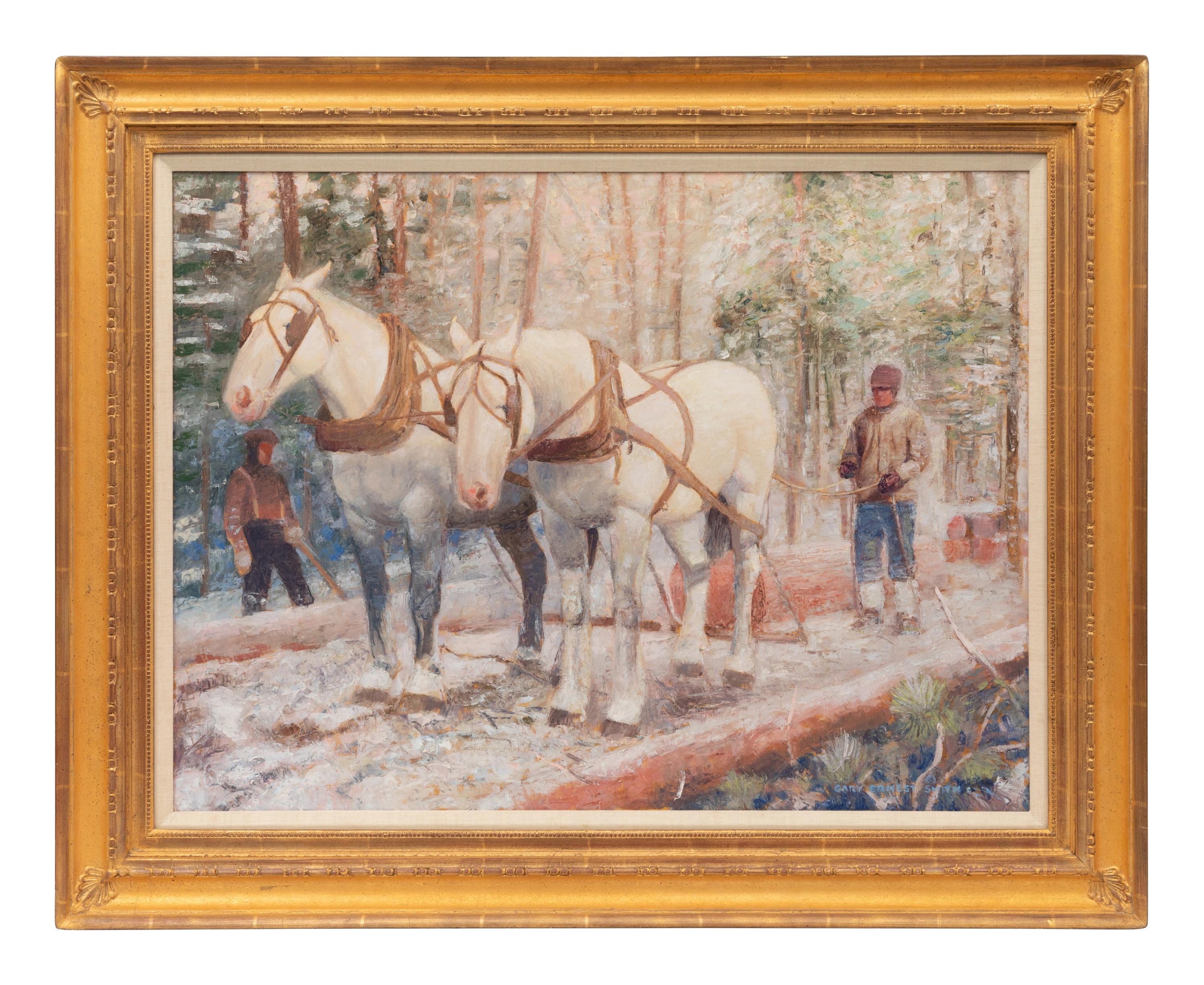 Gary Ernest Smith (American, b. 1942) — Skidding Logs