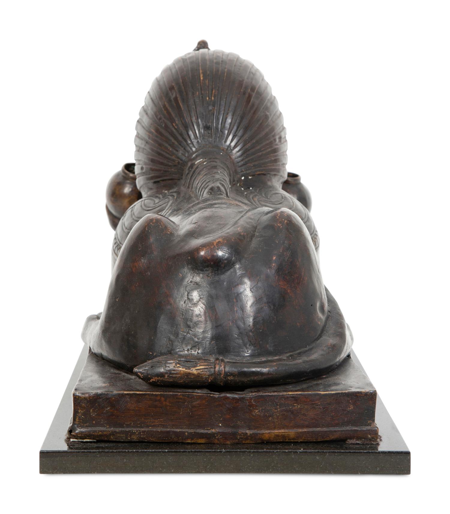A Continental Bronze Sphinx