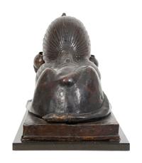 A Continental Bronze Sphinx