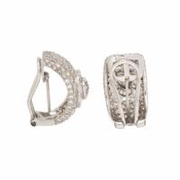 Diamond and White Gold Heart Hoop Earrings