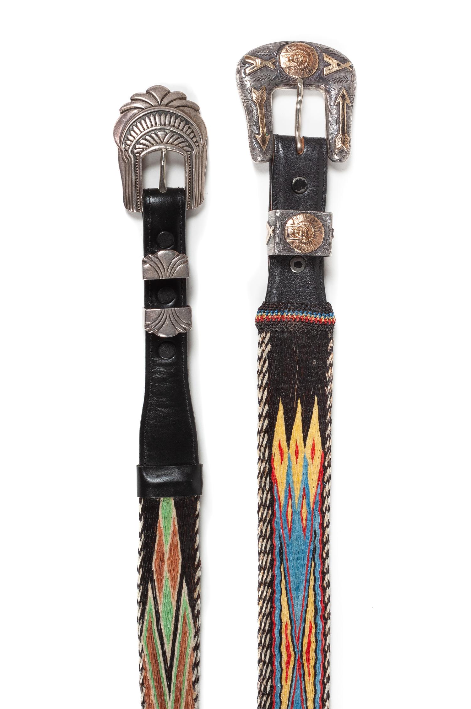 Two Western Style Horse Hair Belts Length of largest 45 inches