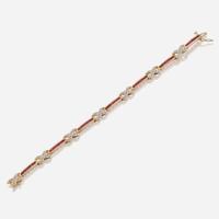 A ruby, diamond, and gold bracelet