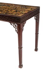 A George III Style Chinoiserie Decorated Mahogany Tea Table