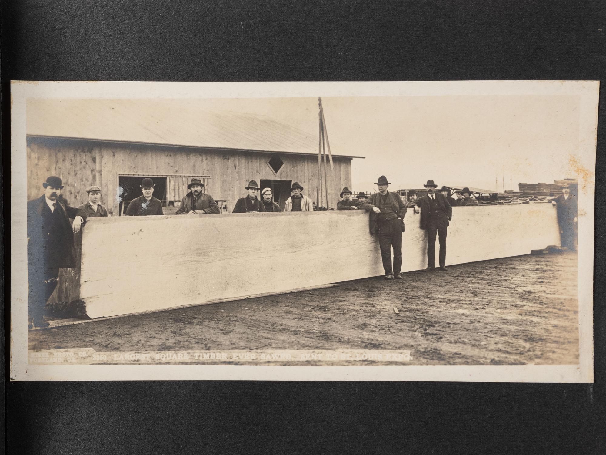 [EARLY PHOTOGRAPHY - OCCUPATIONAL]. American Timber Holding Co. photograph album featuring images from the Pacific Northwest, including: