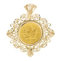 A Yellow Gold and Canadian $5 Gold Coin Pendant, 4.00 dwts.