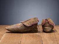 Seneca Black Tanned Quilled Moccasins
