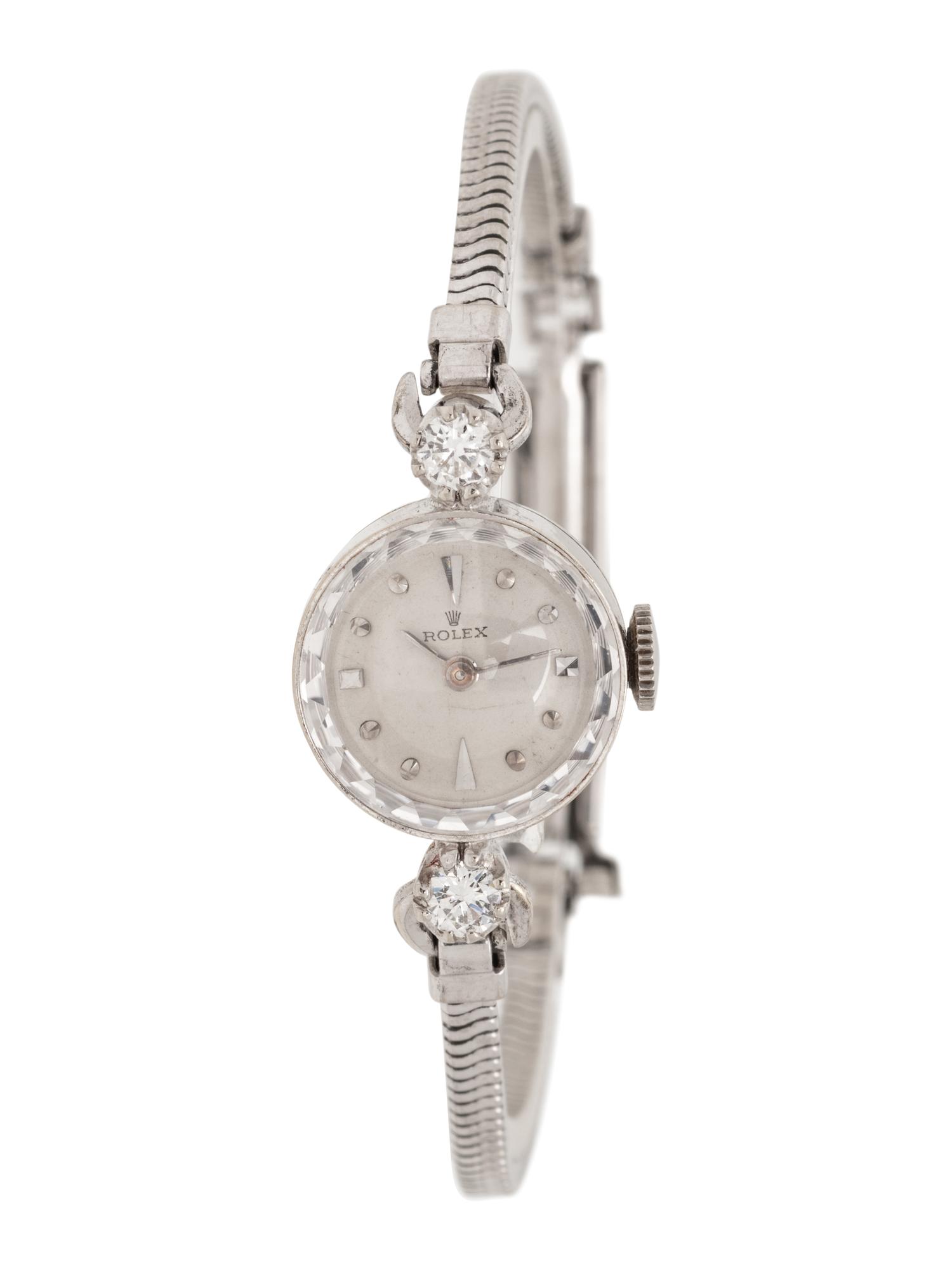 ROLEX, 14K WHITE GOLD, GOLD-FILLED AND DIAMOND WRISTWATCH