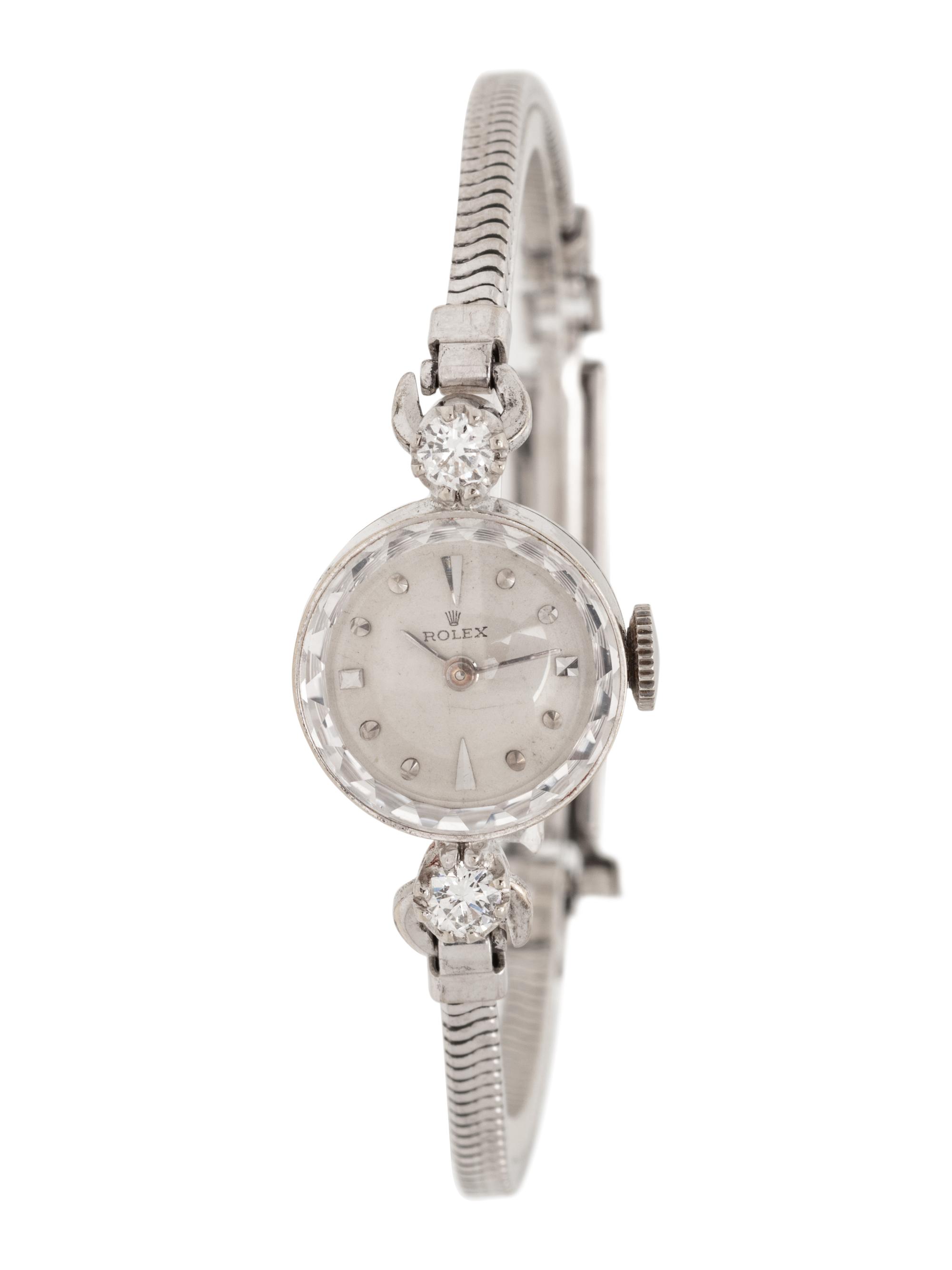 ROLEX, 14K WHITE GOLD, GOLD-FILLED AND DIAMOND WRISTWATCH
