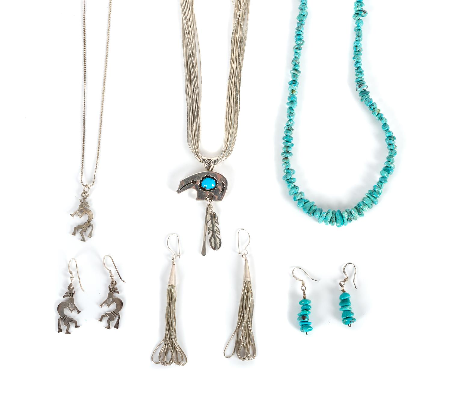 Three Southwestern Necklaces Length of first 27 inches