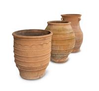 Three Terracotta Floor Vases