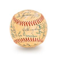 A 1955 All Star Game National League Team Signed Autograph Baseball Featuring Hank Aaron, Ernie Banks and Willie Mays (Beckett Authentication Services Letter BAS Certified)