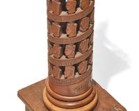 A Carved Wooden Architectural Model of a Column of French Kings and Presidents, France, 1920s