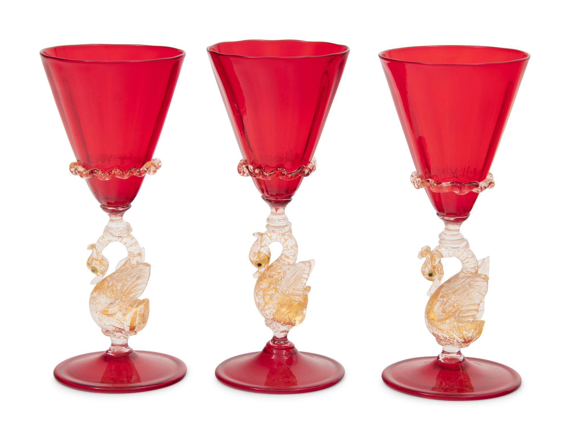 A Collection of Venetian Glass Table Articles