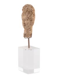A Roman Stone Head of a Woman