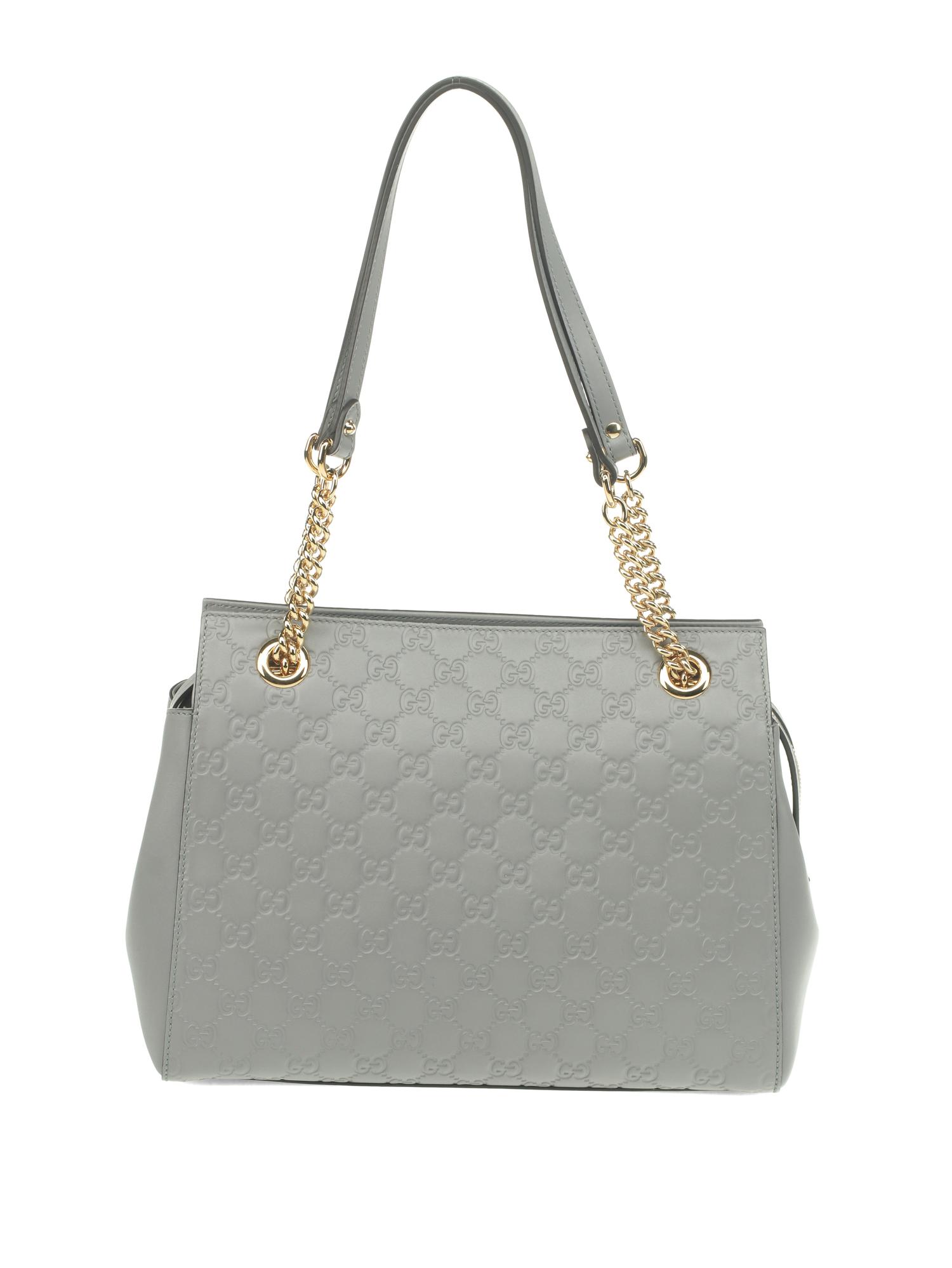 Gucci Guccissima Grey Leather Tote