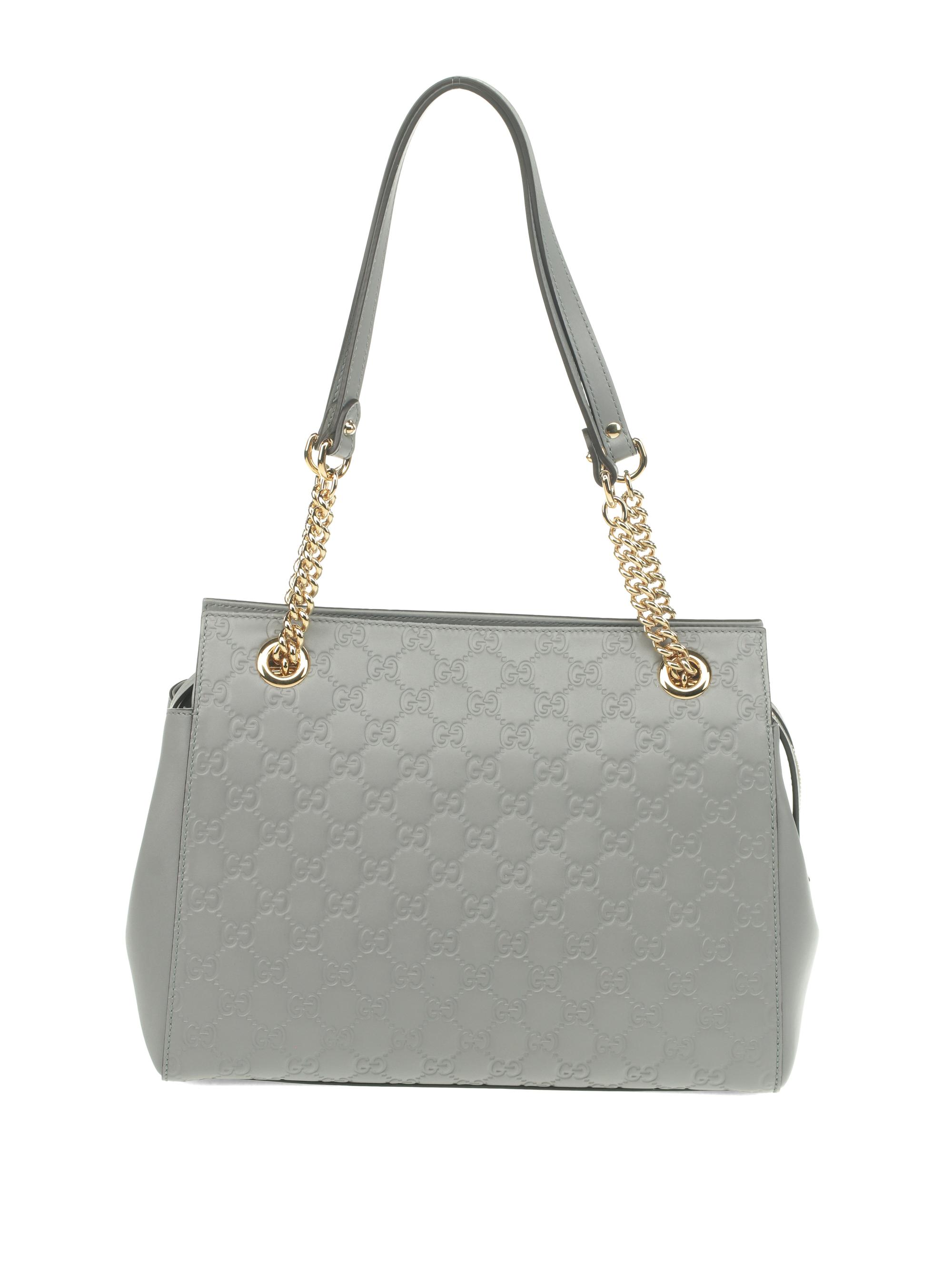Gucci Guccissima Grey Leather Tote