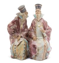 A Lladro Glazed Terracotta Figural Group of Two Scholars Height 11 1/2 inches. — 20TH CENTURY