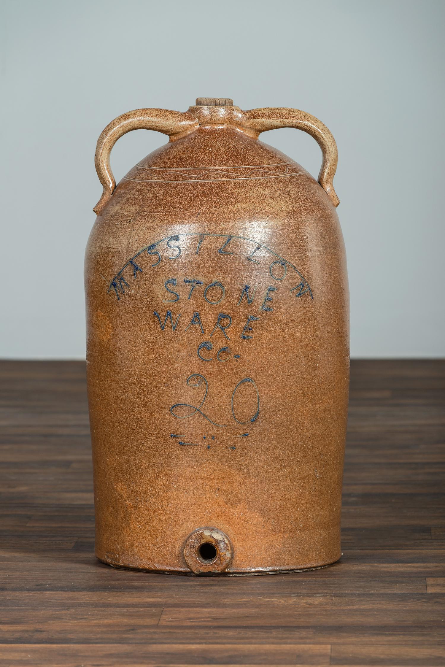 A Massillon Stoneware Co. Twenty-Gallon Cooler