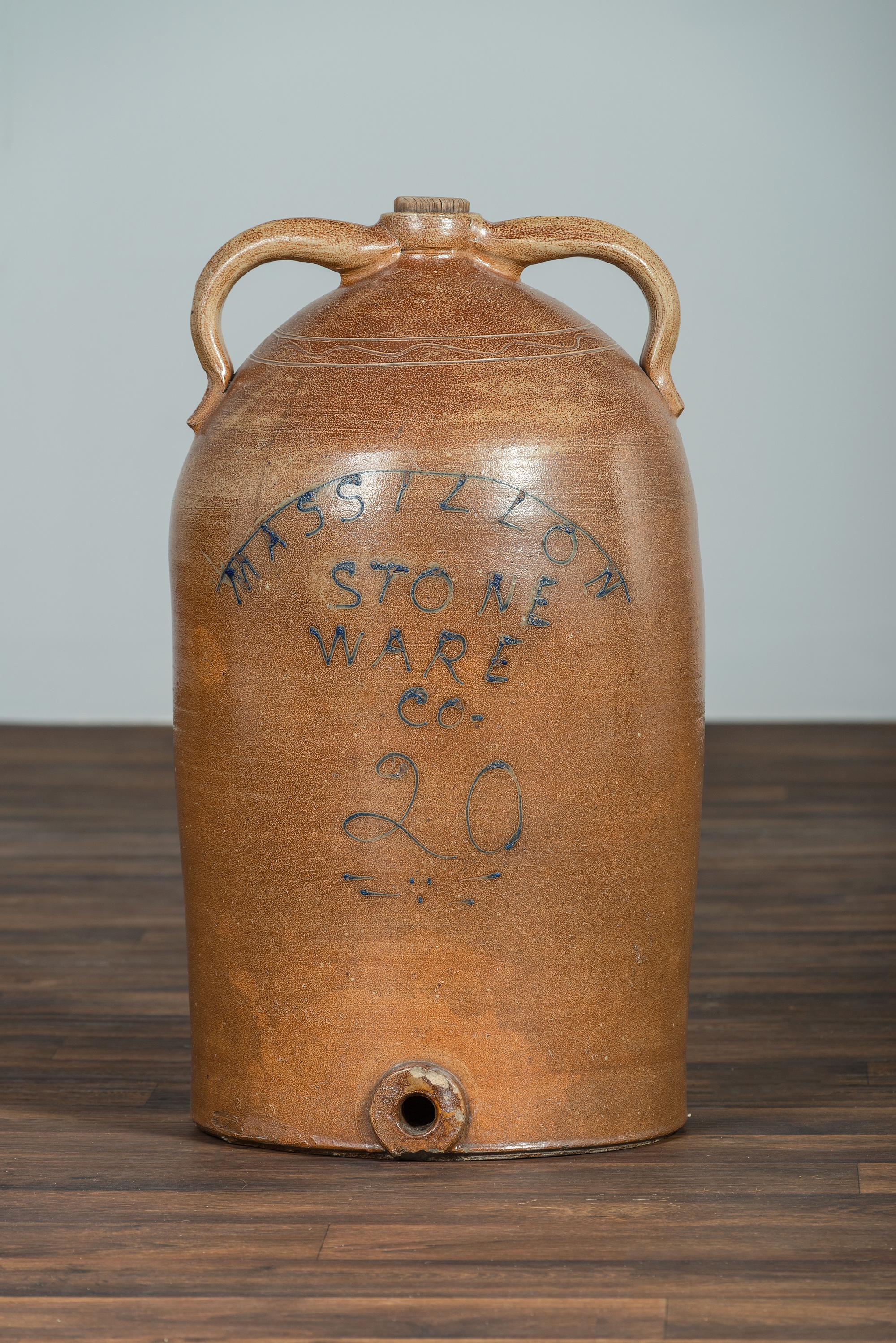 A Massillon Stoneware Co. Twenty-Gallon Cooler