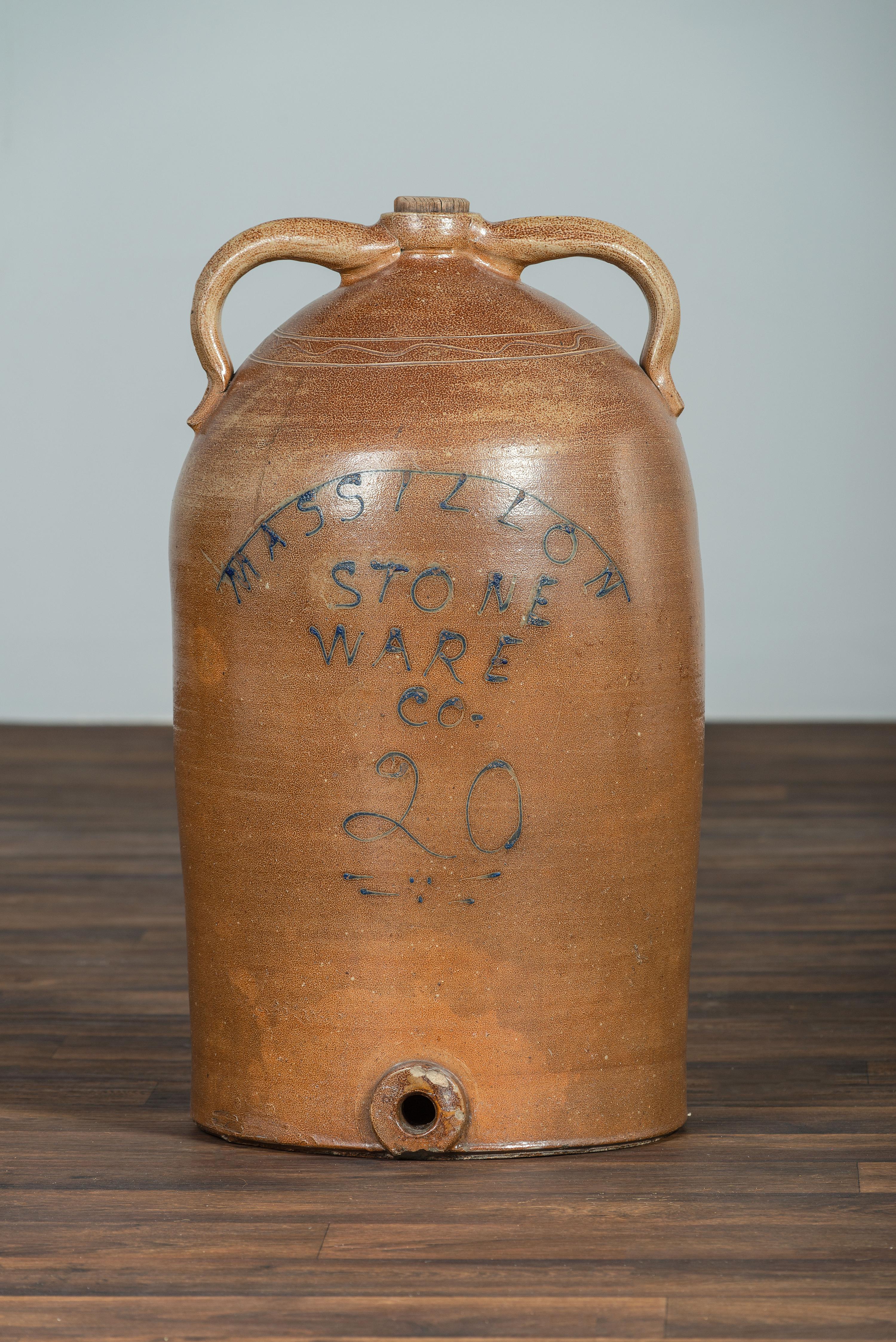 A Massillon Stoneware Co. Twenty-Gallon Cooler