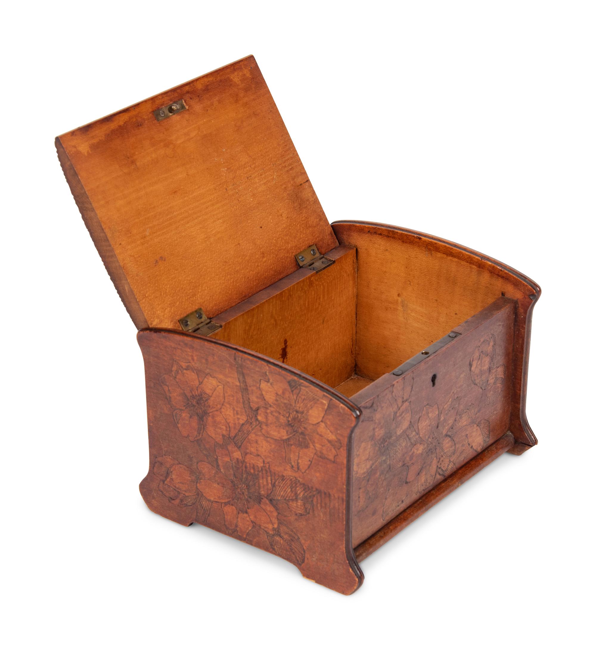 An Arts and Crafts Style Wood Tea Caddy